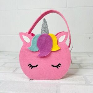 Spritz Pink Felt Unicorn Easter Basket Glitter Horn Kids Tote Bag 240044518